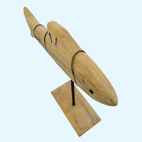 Threshold Natural Light Brown Wood Fish Table Accent - Picture 7 of 10